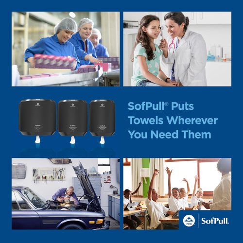 Georgia-Pacific SOFPULL CENTERPULL HIGH-CAPACITY PAPER TOWELS BY GP PRO (GEORGIA-PACIFIC), 28143, WHITE, 4 ROLLS PER CASE, 567 TOWELS PER ROLL