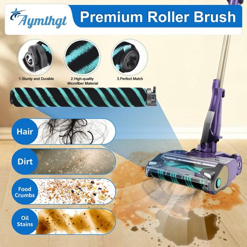 Aymthgt HZ4002 Replacement Filter Kit For Shark Power Detect Ultra-Light Corded Stick Vacuum HZ4002 HZ4000,1 Roller Brush, 2 Pack Hepa Filters+ 4 Pack Foam & Felt Filters + 4 Aroma