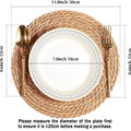 Handmade Heat Resistant 12" Round Woven Placemats Set of 12, Wicker Boho No Chemical Natural Water Hyacinth Place Mats, Farmhouse Table Mats for Kitchen Dining Table,Home Decorations,Wedding