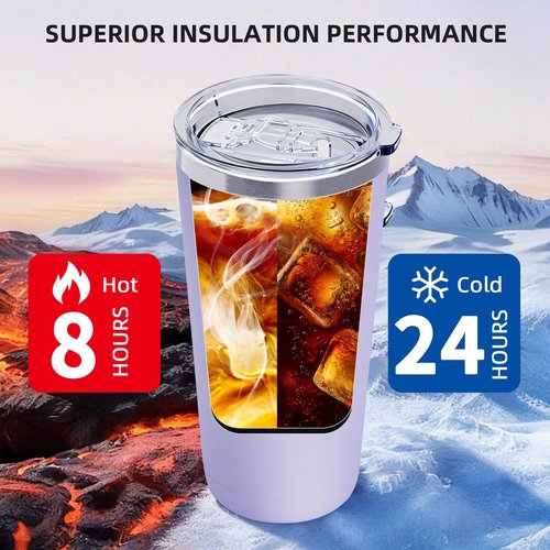 GGQ 20oz Travel Coffee Tumbler Food-Grade 304 Stainless Steel Vacuum Insulated Double Wall Leak-Proof Lid Reusable Straw Hot and Cold Drinks Cup Holder Friendly (Brown)