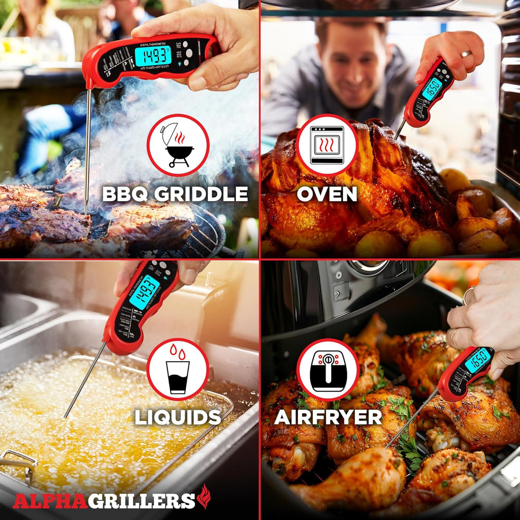 Alpha Grillers Digital Meat Thermometer - Instant Read Cooking & Grilling Tool | Perfect Gift for Chefs