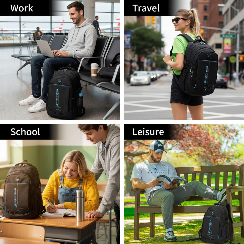 goldwheat School Backpack For Teen Boys, Lightweight Water-Resistant Boys Bookbag With Computer Compartment Fits 15.6" Laptop