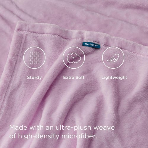 Bedsure GentleSoft Fleece Blanket - Lightweight Plush Cozy Twin Size Lilac 60x80 Inches for Bed & Travel