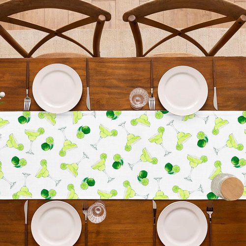 Margarita Party Decoration Table Runner Margs and Matrimony Bachelorette Decor for Mexican Taco Bar Cocktail Bridal Shower Dining Room Home Kitchen Island Decor (13" x 72")