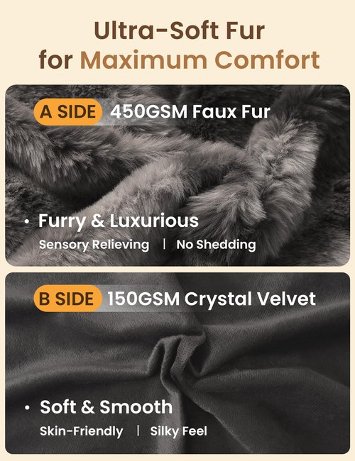 ZonLi Fluffy Body Pillow for Adults, Fuzzy Faux Fur Body Pillow with Shredded Memory Foam, Adjustable Support for Side Sleepers, Pregnancy & Bedding Decor, Valentines Day Gifts, 20 x 54 Inch, Grey