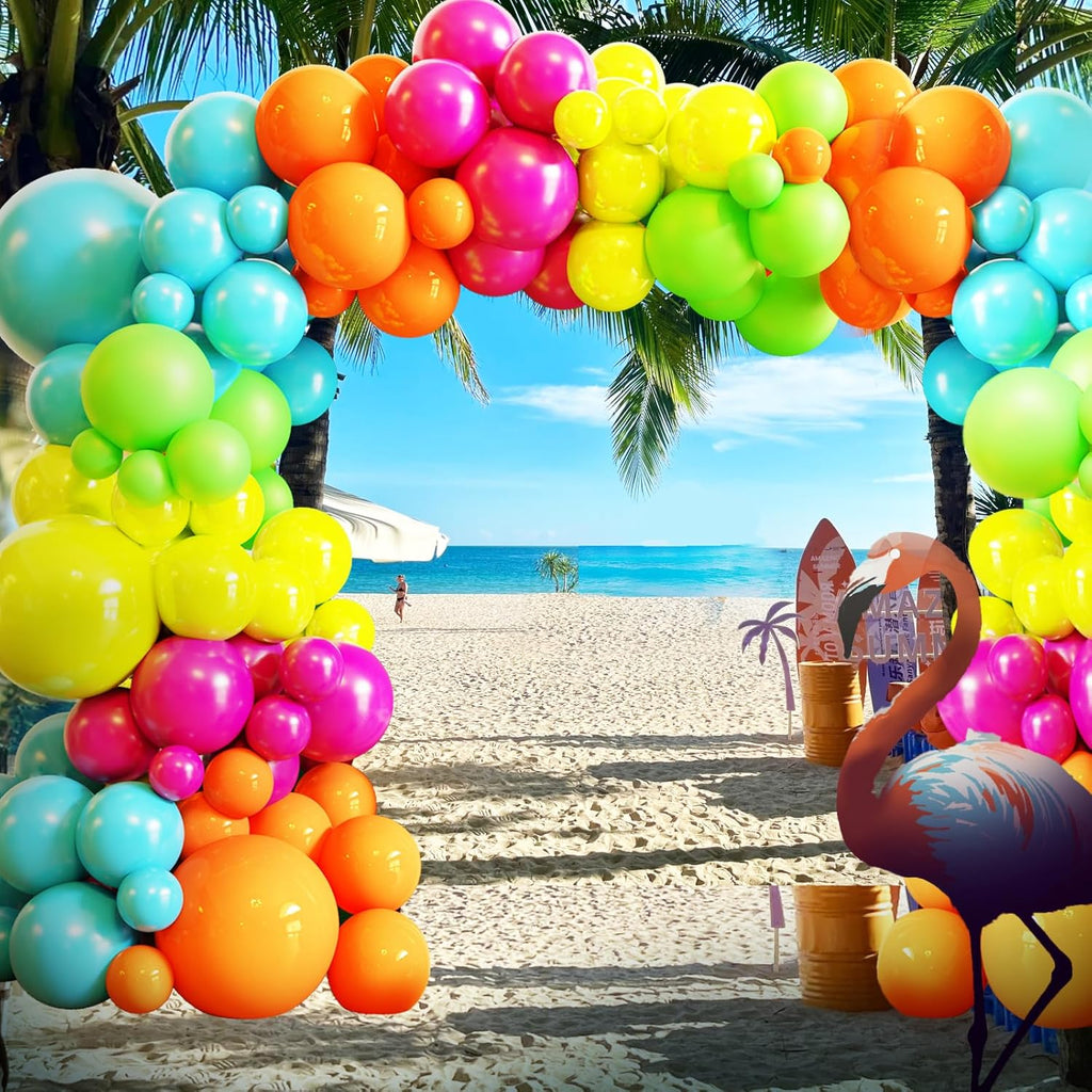 Skiennix Tropical Balloon Arch Kit - 119 Pcs Hawaiian Latex Balloons for Summer Party Decor | Wedding, Birthday, Baby Shower