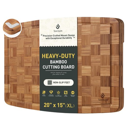 Extra Large Bamboo Cutting Board Non Slip Over Sink Kitchen Wooden Cutting Board 2025 First Apartment Essentials New Home Must Haves Accessories House Warming Decor Housewarming Hostess Host Gifts