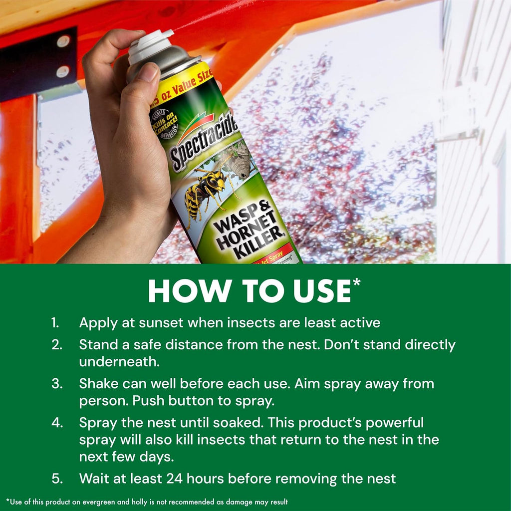 Spectracide Wasp & Hornet Killer Aerosol - Instant Kill for Wasps, Hornets & Yellow Jackets | 12 Pack