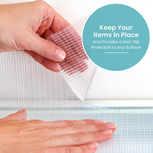 Con-Tact Brand Adhesive Zip-N-Fit Solid Grip Drawer 18" x 4', Ribbed Clear, 6 Count