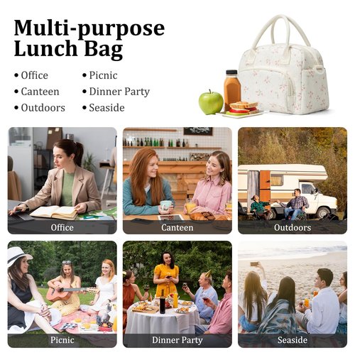 MEXS Insulated Lunch Bag for Women Men Large Reusable Lunch Box Adult Leakproof Portable Cooler Tote Bags for Work Picnic