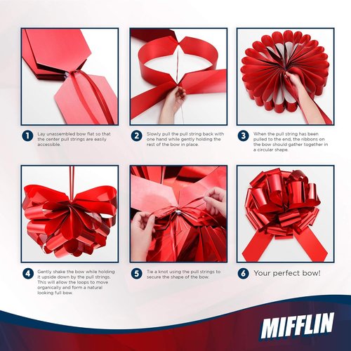 Mifflin-USA Big Car Bow - Metallic Red 18 Inch | Giant Gift Bow for Birthdays & Christmas Decor