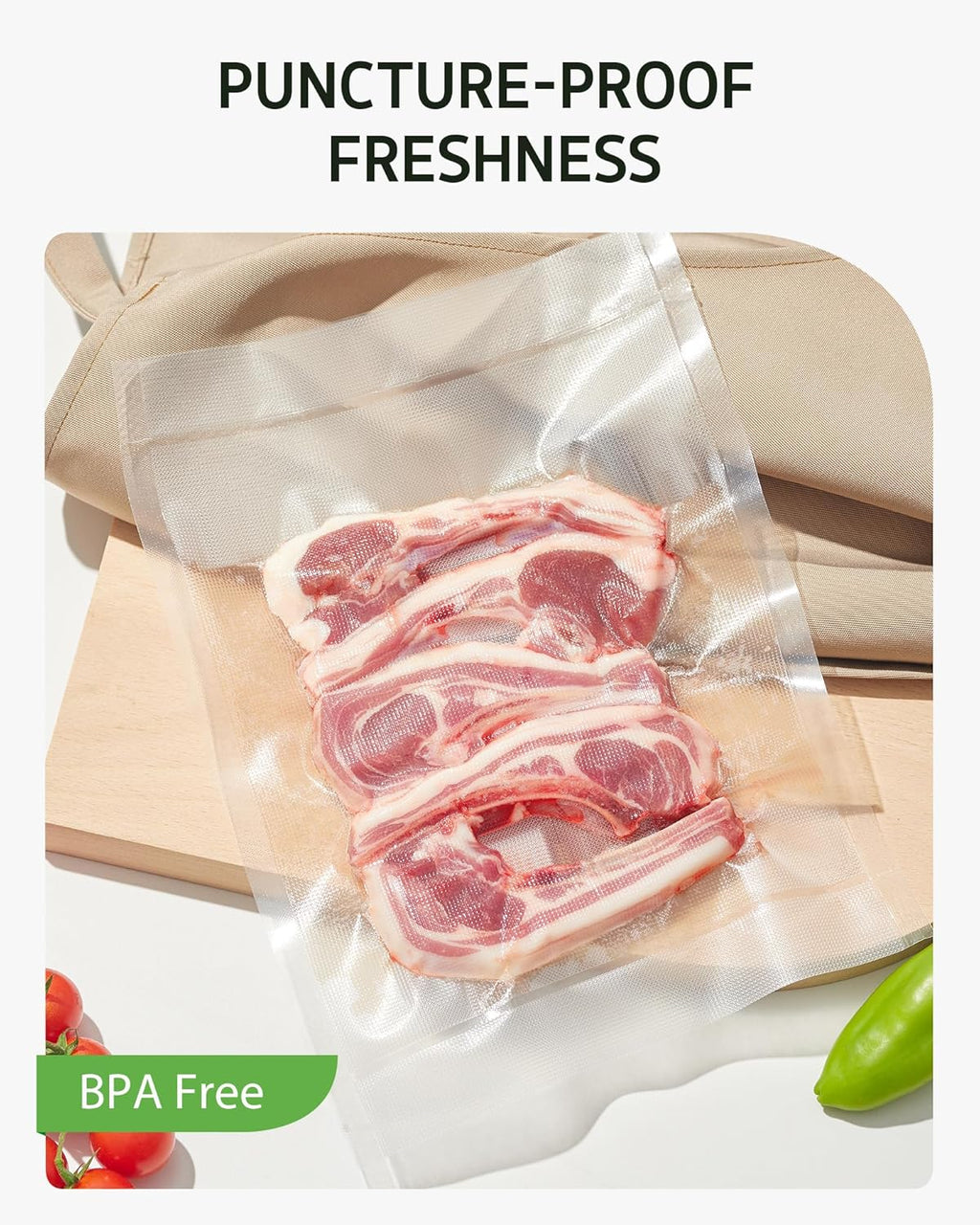 Syntus Vacuum Sealer Bags - 11" x 150' Heavy-Duty BPA-Free Roll with Cutter for Food Storage & Meal Prep