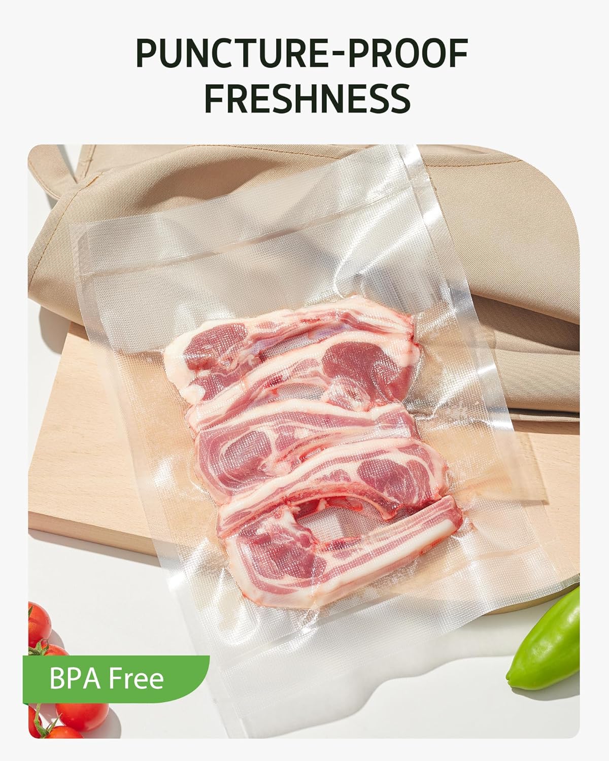 Syntus Vacuum Sealer Bags - 11" x 150' Heavy-Duty BPA-Free Roll with Cutter for Food Storage & Meal Prep