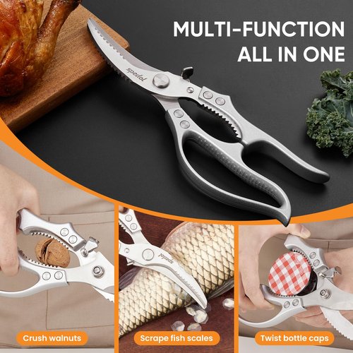 SPEDOL Kitchen Scissors Food Cutting: Heavy Duty Poultry Meat Shears - Stainless Steel All Purpose for Home Cooking & Restaurant