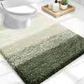 OLANLY Luxury U-Shaped Toilet Rugs - Extra Soft Microfiber Bath Mat, Non-Slip, 24x20, Dark Green