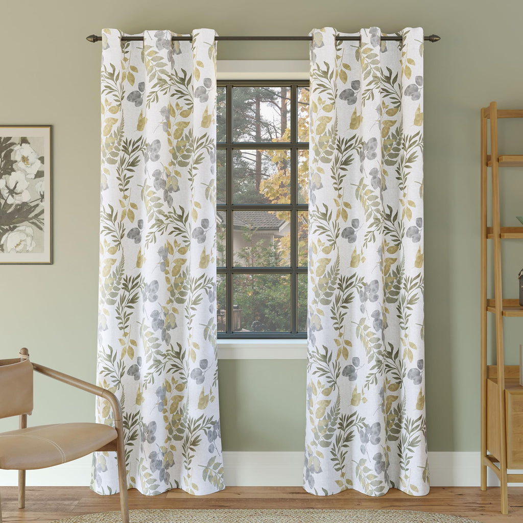 Sun Zero Remi Floral Leaf Print Blackout Grommet Curtain Panel, 40" x 63", Multi