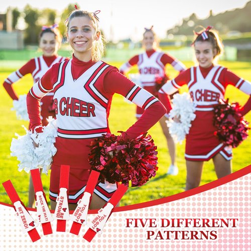 Hoolerry 100 Pcs Cheer Pins Spirit Clips 2.8" Wooden Cheerleading Pins for Backpack Cheer Clothespin Bulk Competition Mini Cheerleader Gift for Team Photo Picture Decoration(Red)