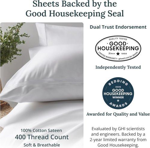 California Design Den Twin Bed Sheets Set - 100% Cotton, 400 Thread Count, Smooth Sateen Finish, Seafoam Color