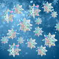 Skiennix 12Pcs Winter Snowflake Ornaments - 3D Iridescent Hanging Decorations | Perfect for Holiday Home Decor