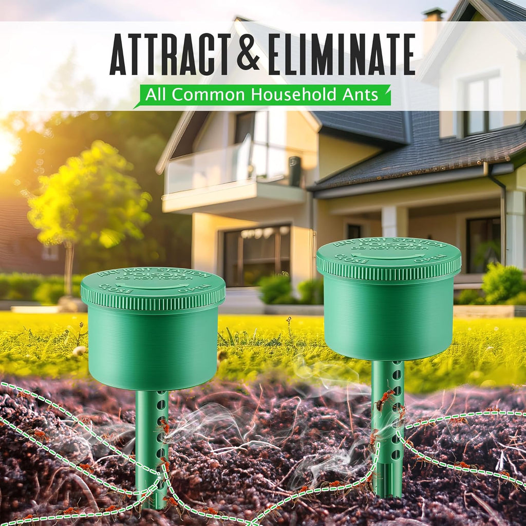 Qualirey Ant Bait Stations - Reusable Multi-Surface Ant Control for Home & Outdoor Use | 2 Pack