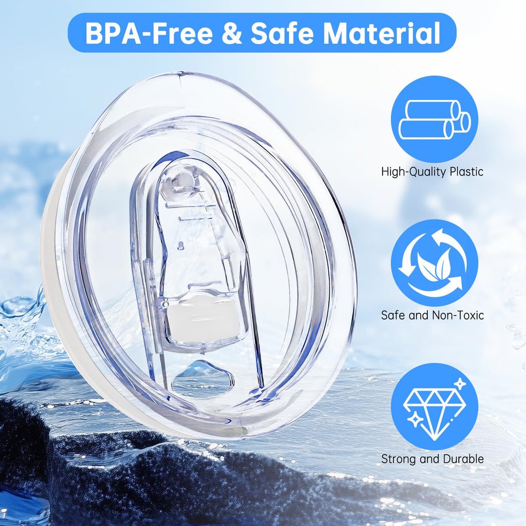 Replacement Lid Compatible with Stanley 24oz Classic Beer Stein, Clear Replacement Spill Proof Cup Lids with Sealing Silicone Ring, BPA-Free, Dishwasher Safe for Drinking Cup Cover
