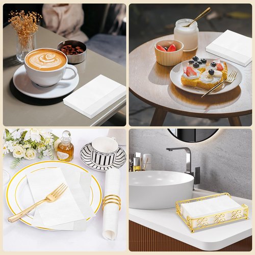 JOWLOT Disposable Fold Napkins, 13"x11.6" 1-Ply 1500 Count Paper Dinner Napkins, White Napkins Bulk for Restaurants and Cafes