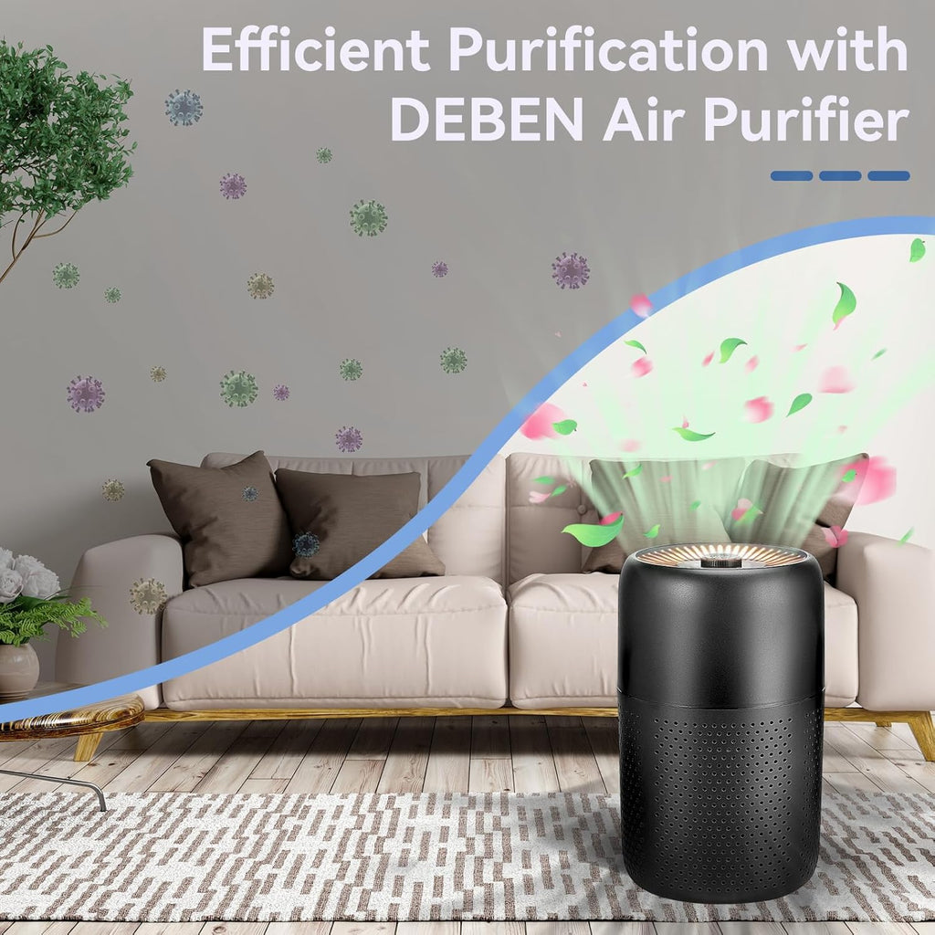 YARIKI Air Purifiers - 2 Pack Small Bedroom Purifiers with Aromatherapy & Nightlight | Low Noise, Black