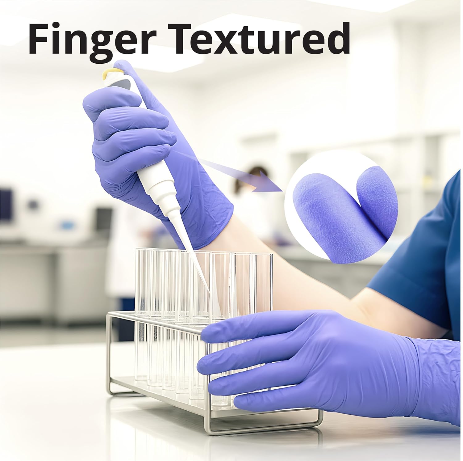 SwiftGrip Disposable Nitrile Exam Gloves - 3mil, Medium, Box of 100 | Violet, Latex-Free & Powder-Free for Medical Use