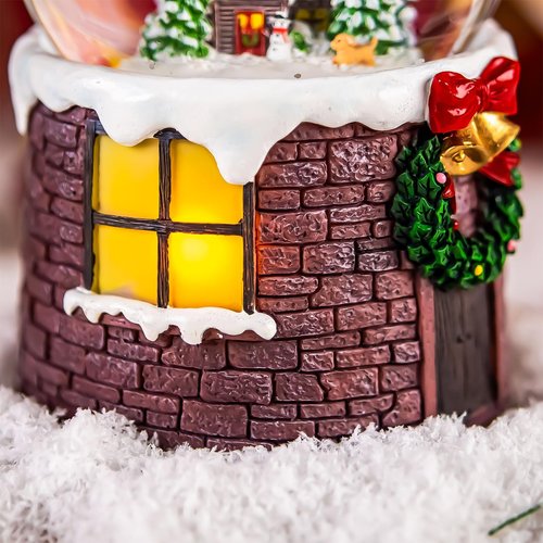 Christmas Music Box Snow Globe Gift, Musical Village Glitter for Women Wife Mom Girlfriend Daughter Son Granddaughter, Xmas Present Plays Silent Night Tune
