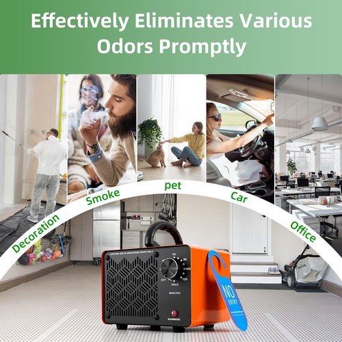 HHGM 198,000mg/h Dual-Fan Ozone Machine Generator High Capacity Ozone Odor Eliminator Odor Removal Air Purifier Ionizer & Deodorizer for Car, Home, Smoke, Pets, Industrial, Basement, Commercial