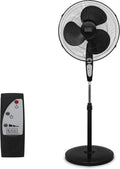 BLACK+DECKER 18-Inch Adjustable Stand Fan - Remote Control, 90-Degree Oscillation, 3 Speeds, Black