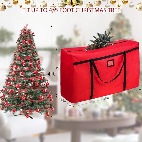 Christmas Tree Storage Bag by [Brand Name] - Heavy Duty 600D Oxford Container for 4-5 Ft Trees | Durable Zipper & Reinforced Handles