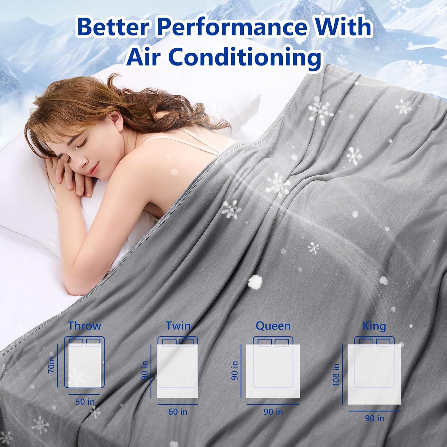 Topcee Cooling Blanket - Ultra-Cool Lightweight Queen Size (90"x90") | Absorbs Heat for Comfortable Sleep