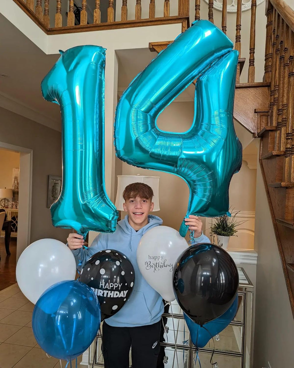 Number 7 Balloon by [Brand Name] - 40 Inch Light Blue Giant Foil Balloon for 7th Birthday Party Decorations