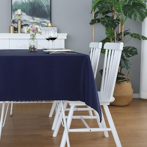 FOLINS&HOME Navy Blue Square Tablecloth - Wrinkle-Free, Waterproof Polyester | Heavy-Duty, Washable 54 x 54 Inch