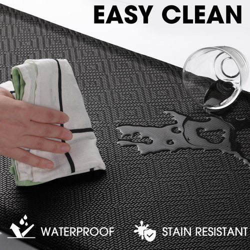 Mattitude 4/5 Inch Thick Kitchen Mat Cushioned Anti-Fatigue Floor Mat Water Resistant Non-Slip Mats and Rugs Standing and Comfort Desk Mats for House Sink Office Laundry (Black, 17.3"x60")