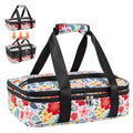 Double Decker Casserole Carrier Fits Pioneer Woman Kitchen Stuff & 9x13 Baking Dish, Expandable Lasagna Lugger Tote, Leakproof Thermal Food Warmer Bag for Potluck, Travel, Hot/Cold Food & Mom Gifts