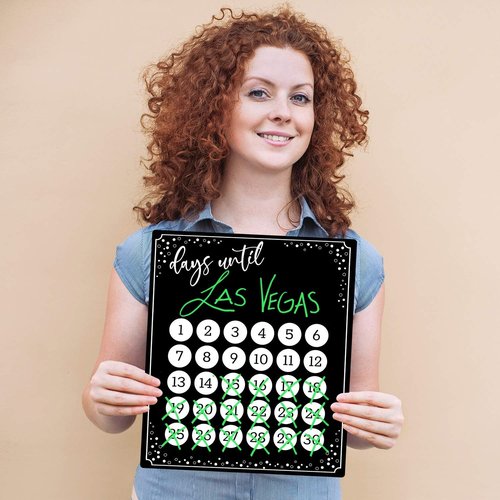 Event Countdown Board - 10" x 12" Black Dry Erase Calendar | USA-Made Countdown Sign for Photos