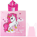 NovForth Kids Beach Towel for Boys Girls, Pink Unicorn Hooded Bath Towel Wrap, Toddler Pool Towel with Hood