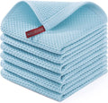 Homaxy Kitchen Dish Cloths - 100% Cotton Waffle Weave, Ultra Soft & Absorbent, 12x12 Inches, 6-Pack, Sky Blue
