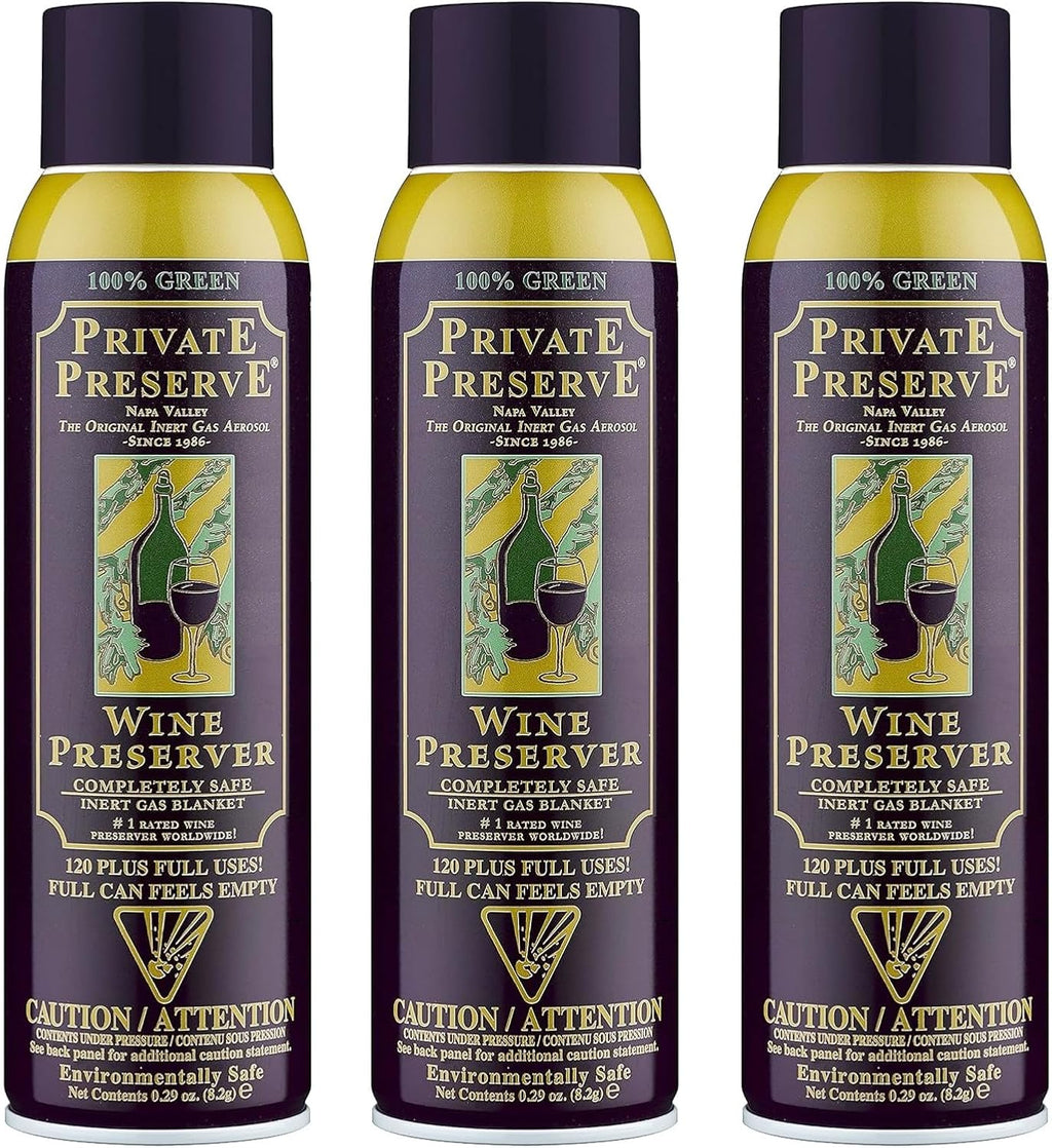 Wine Preservation System | 100% Green Gas Based | Suitable For All Wine, Port, Sake, Cognac, Whiskey, Fine Oil & Vinegar (Pack of 3)