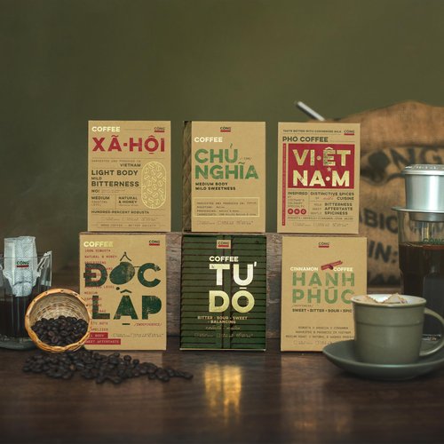 CONG CAPHE - Vietnamese Coffee Gift Set – 6 Premium Boxes of Coffee Drip, Traditional Robusta & Arabica Blend, Medium Roast