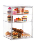 Clear Pastry Display Case, Bread Case for Kitchen Countertop-4 Layers Adjustable, Large Capacity Clear Bread Box for Home-Baked Breads,Muffins,Bagel Storage Container, Bread Holder