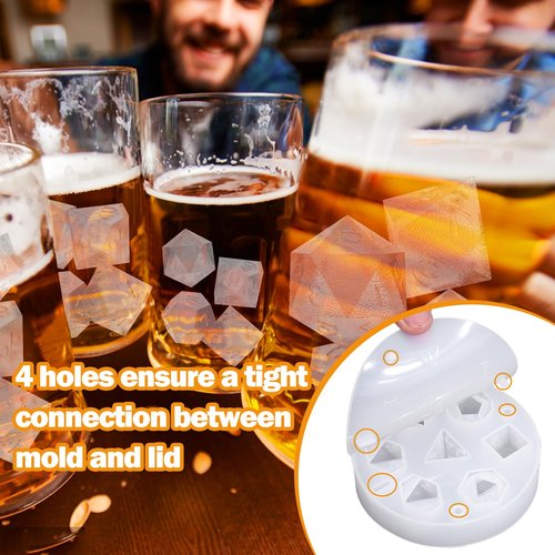 BABORUI 7 Shapes DND Dice Whisky Ice Cubes Mold, 3D Dice Mold DND Accessories For Whiskey Cocktail Summer Ice Drink, Funny DND Gifts For Table Game Lovers