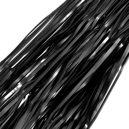 GREATRIL Black Fringe Backdrop - Stunning Outdoor Holiday Streamers | 3.2ft x 8.2ft, 2 Packs