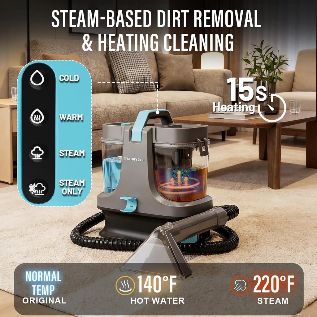 Starrybot Portable Carpet Cleaner - Powerful Deep Cleaning Machine for Home | Compact Design
