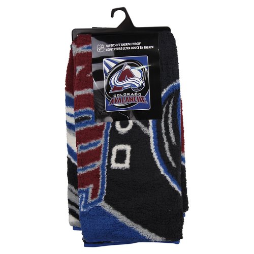 Northwest NHL Colorado Avalanche Unisex-Adult Sherpa Throw Blanket, 50" x 60", Puck