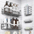 EUDELE Rustproof Stainless Steel Shower Caddy - No Drill Adhesive Organizer | XL Size for Bathroom & Kitchen Storage