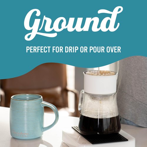 Caribou Coffee, Dark Roast Ground Coffee, 100% Arabica Coffee - Mahogany Blend 72 Ounces (6 Bags of 12 Ounces)