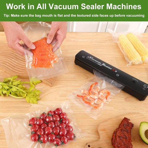 Moretoes Vacuum Sealer Bags - 110pcs BPA-Free Quart Bags 8" x 12" for Food Storage & Meal Prep